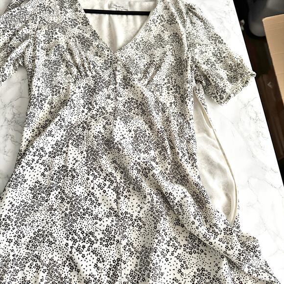 Madewell Puff-Sleeve V-Neck Maxi Dress in Harper Floral Ivory Women's Size 10 - Picture 12 of 15